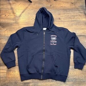 Hurley Navy Blue Zip-Up Hoodie// workwear…
